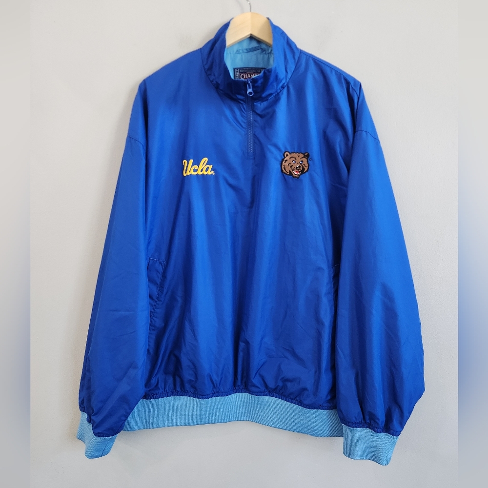 UCLA Bruins Windbreaker Pullover 1/4 Zip Jacket Champs Men's Size Large